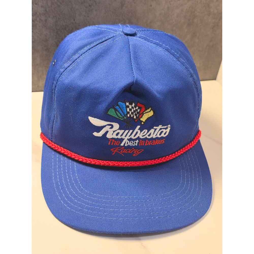 Vintage‎ Raybestos Racing Snapback Hat Blue Red Rope USA Made Automotive Cap